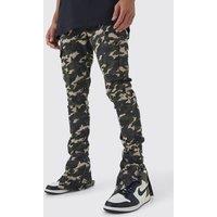 Tall Skinny Stacked Split Hem Camo Cargo Trouser