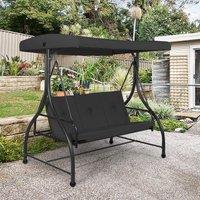 Garden Patio Swing Chair 3 Seater Hammock Bench Convertible Canopy Cushion Seats