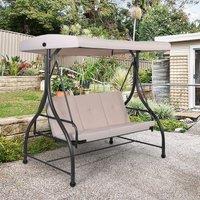 Garden Patio Swing Chair 3 Seater Hammock Bench Convertible Canopy Cushion Seats