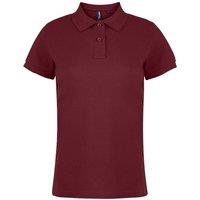 Asquith & Fox Women's Plain Short Sleeve Polo Shirt in Burgundy | Size: 2XL