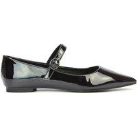 XY London Women's 'Aimee' Flat Mary Jane Ballerina Pumps in True Black | Size: 5