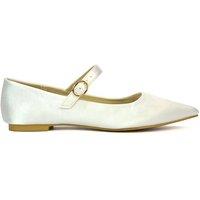 XY London Women's 'Aimee' Flat Mary Jane Ballerina Pumps in Ivory | Size: 5