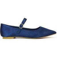 XY London Women's 'Aimee' Flat Mary Jane Ballerina Pumps in Navy | Size: 7