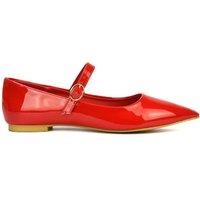 XY London Women's 'Aimee' Flat Mary Jane Ballerina Pumps in Red | Size: 7