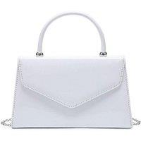 JFY Women's Top Handle Patent Clutch Bag in White
