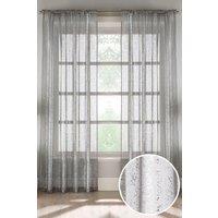 Tyrone Textiles Pandora Metallic Print Voile Panel - Pair in Grey | Size: 140 cm width x 122 cm drop