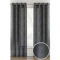 Tyrone Textiles Linen Look Sheer Voile Panel Pair with Eyelet Header - Ideal for Living Rooms & Bedrooms | Size: 140 cm width x 183 cm drop