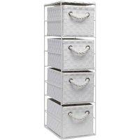 Arpan 4-Drawer Storage Unit Ideal for Home/Office/Bedrooms (4-Drawer 18x25x65cm) in White | Size: 18 x 25 x 65 cm