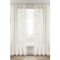 Tyrone Textiles Willow Leaf Print Linen-Look Voile Panel - Pair in Natural | Size: 140 cm width x 229 cm drop