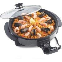 VonHaus 5L Glass Lid Round Electric Frying Pan in Black