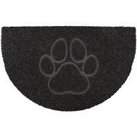 Oseasons Paw Half Moon Doormat in Black | Size: 44 cm x 70 cm