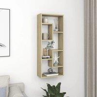Berkfield Home Wall Shelf Sonoma Oak 36x16x90 cm Engineered Wood in Brown | Size: 36 x 16 x 90 cm
