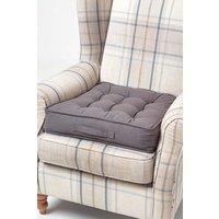 Homescapes Cotton Armchair Booster Cushion in Charcoal | Size: 50 cm x 50 cm