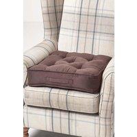 Homescapes Faux Suede Armchair Booster Cushion in Chocolate | Size: 50 cm x 50 cm