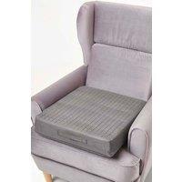 Homescapes Suede Orthopaedic Foam Armchair Booster Cushion in Grey | Size: 50 cm x 50 cm