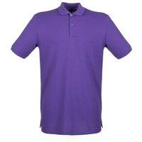 Henbury Men's Modern Fit Cotton Pique Polo Shirt in Purple | Size: Small