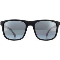 Emporio Armani Men's Square Matte Black Light Grey Mirror Black 4129 Sunglasses