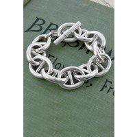 Otis Jaxon London Women's Oval Link Chunky Sterling Silver Bracelet