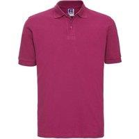 Russell Men's Classic Cotton Pique Polo Shirt in Fuchsia | Size: Small