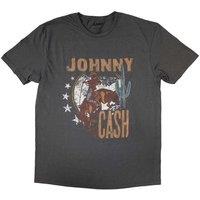 Johnny Cash Men's Cowboy T-Shirt in Charcoal | Size: Medium
