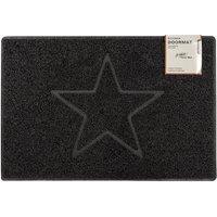 Oseasons Star Embossed Doormat in Black | Size: 44 cm x 75 cm