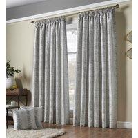 Luxury Living Reflect Jacquard Fully Lined Ready Made Pencil Pleat Curtains in Silver | Size: 117 cm width x 183 cm drop