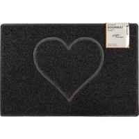 Oseasons Heart Embossed Doormat in Black | Size: 44 cm x 75 cm
