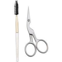 Tweezerman Women's Brow Scissors & Brush in Silver