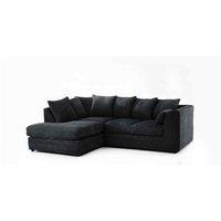 Furniture 786 Chicago Jumbo Cord 4 seater Left Hand Facing Corner Sofa in Black