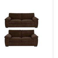 Furniture 786 Amalfi Jumbo Cord 3+2 Seater Sofa Set in Chocolate