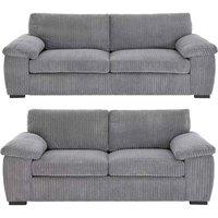 Furniture 786 Amalfi Jumbo Cord 3+2 Seater Sofa Set in Grey