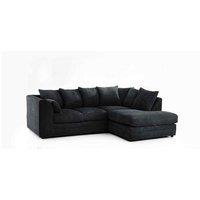 Furniture 786 Chicago Jumbo Cord 4 seater Right Hand Facing Corner Sofa in Black