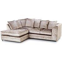 Furniture 786 Bella Crushed Velvet 4 Seater Left Hand Facing Corner Sofa in Gold