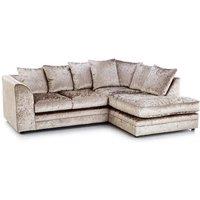 Furniture 786 Bella Crushed Velvet 4 Seater Right Hand Facing Corner Sofa in Gold