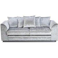 Furniture 786 Bella Crushed Velvet 3 Seater Sofa in Silver