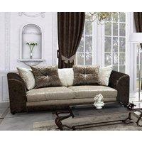 Furniture 786 Bella Crushed Velvet 3 Seater Sofa in Natural