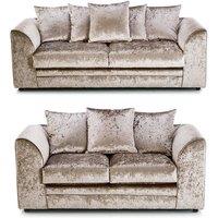 Furniture 786 Bella Crushed Velvet 3&2 Seater Sofa Set in Gold