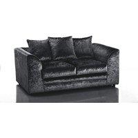 Furniture 786 Bella Crushed Velvet 2 Seater Sofa in Black