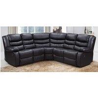Furniture 786 Roma Leather Recliner 2C2 Corner Sofa in Black
