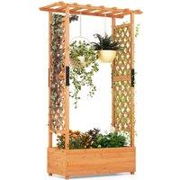 Costway Raised Garden Bed Freestanding Planter Trellis Container w/ Drainage Hole in Orange