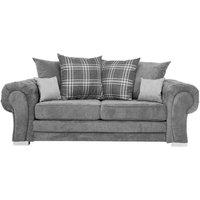 Furniture 786 Verona Sactter Back 3 Seater Sofa Chenille Fabric in Grey
