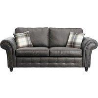 Furniture 786 Oakland Suede Leather 3 Seater Sofa in Black