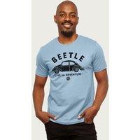 Volkswagen Men's Beetle Black Live The Adventure T-Shirt in Light Blue | Size: 2XL