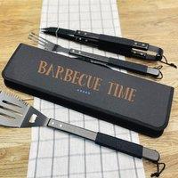 The Alphabet Gift Shop Barbecue Time BBQ Tool Set in Black | Size: 3 Pack