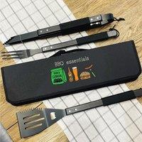The Alphabet Gift Shop BBQ Essentials BBQ Tool Set in Black | Size: 3 Pack