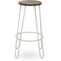 Orsina Contemporary Metal Finish Bar Stool, Hairpin Stool Kitchen Counter, Versatile Breakfast Stool for Home in Walnut