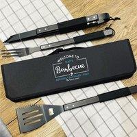 The Alphabet Gift Shop Welcome to Dad's Barbecue Tool Set in Black | Size: 3 Pack