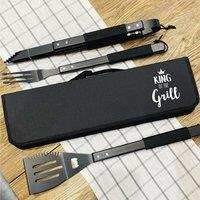 The Alphabet Gift Shop King Of The Grill Barbecue Tool Set in Black | Size: 3 Pack