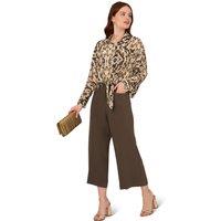 Front And Back Pockets Wide Leg Trousers With Elastic Back
