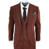 TruClothing Men's 3 Piece Herringbone Suit 281 in Camel | Size: 38R